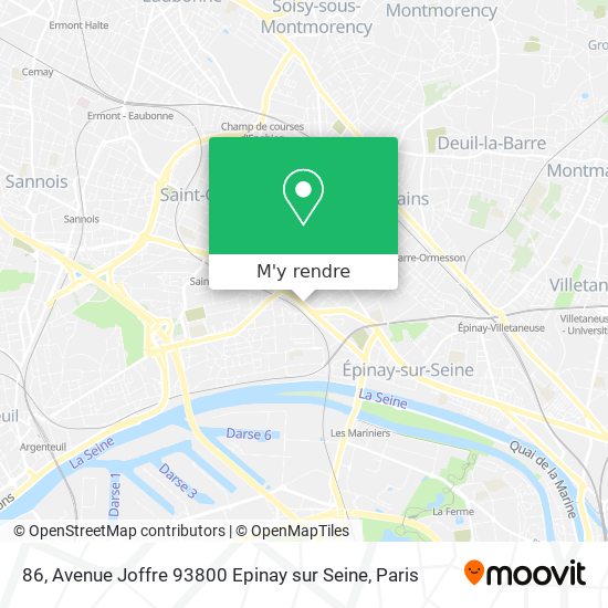 86, Avenue Joffre 93800 Epinay sur Seine plan