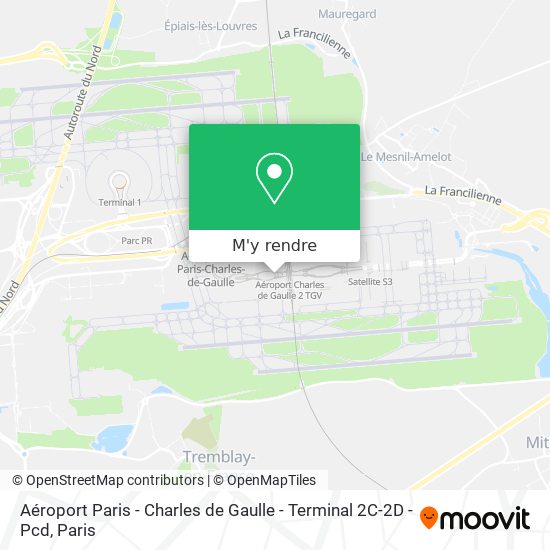Aéroport Paris - Charles de Gaulle - Terminal 2C-2D - Pcd plan
