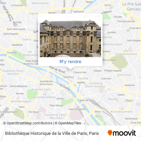 Bibliothèque Historique de la Ville de Paris plan