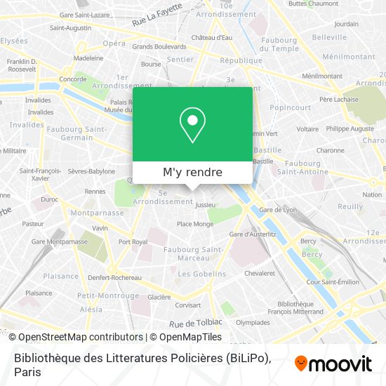 Bibliothèque des Litteratures Policières (BiLiPo) plan