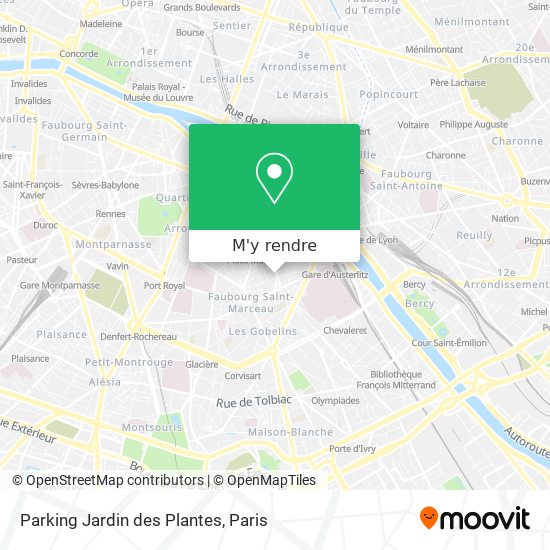 Parking Jardin des Plantes plan