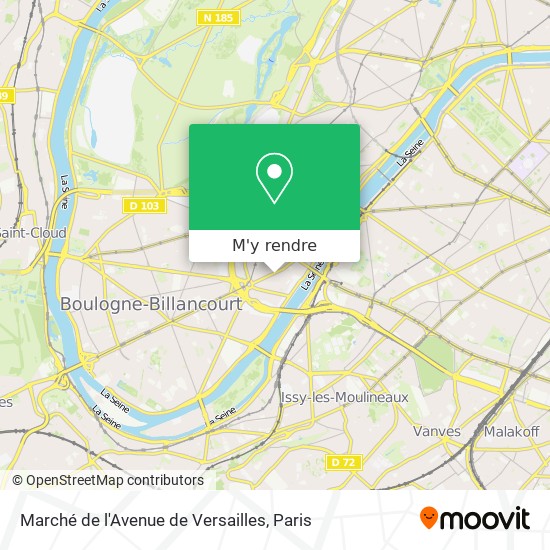 Marché de l'Avenue de Versailles plan