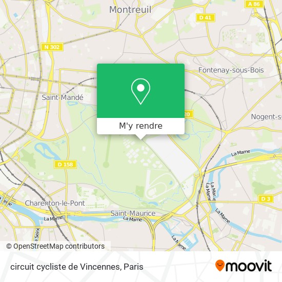 circuit cycliste de Vincennes plan