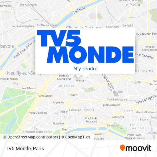 Comment aller à TV5 Monde à Paris en Métro, Bus, Train ou RER ?