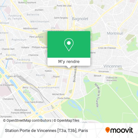 Station Porte de Vincennes [T3a, T3b] plan