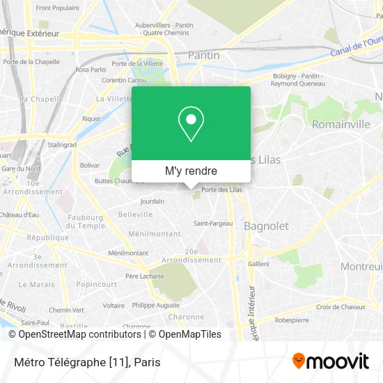 Métro Télégraphe [11] plan