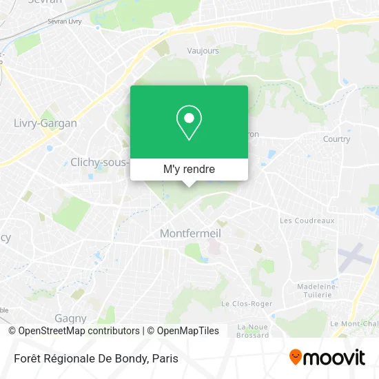 Forêt Régionale De Bondy plan