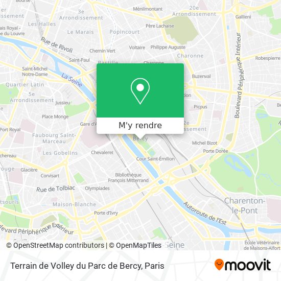 Terrain de Volley du Parc de Bercy plan