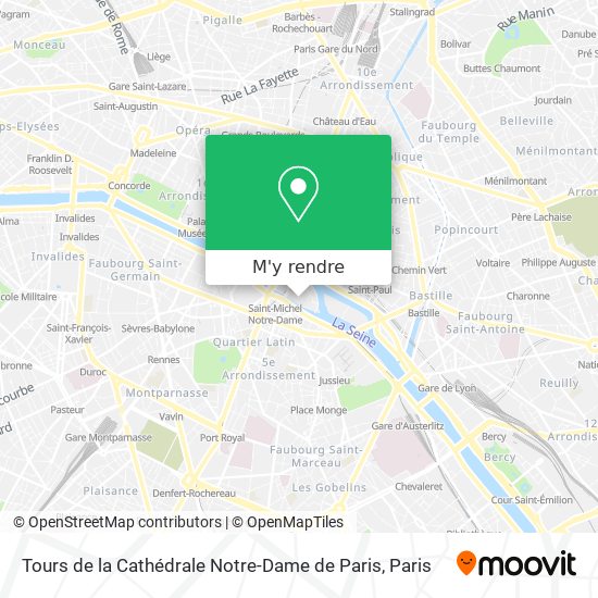 Tours de la Cathédrale Notre-Dame de Paris plan