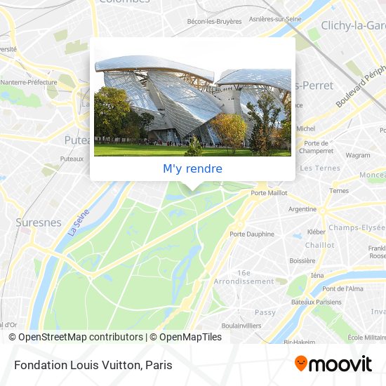 Comment aller à Fondation Louis Vuitton à Paris en Métro, Bus, RER, Tram ou  Train ?