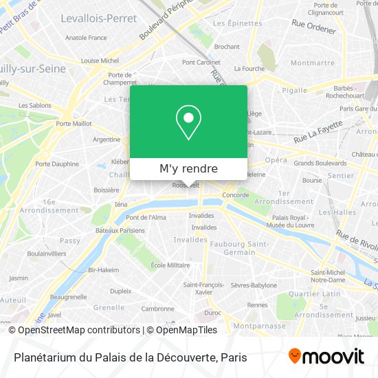 Planétarium du Palais de la Découverte plan