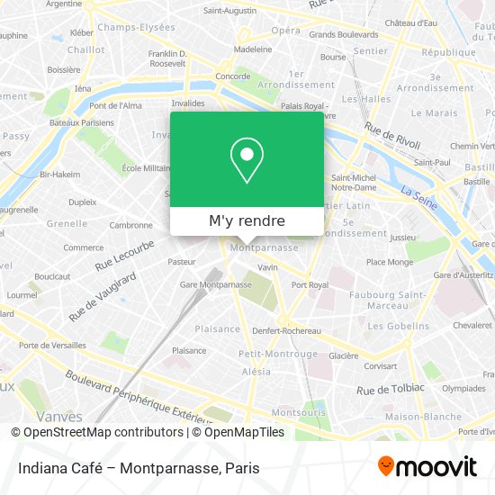 Indiana Café – Montparnasse plan