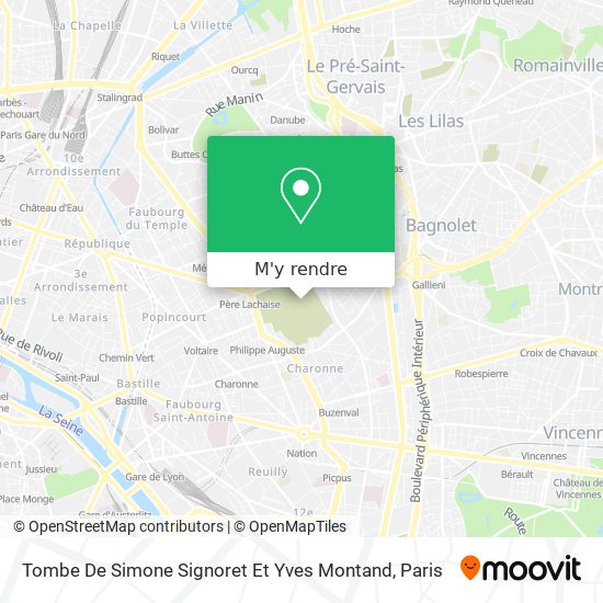 Tombe De Simone Signoret Et Yves Montand plan