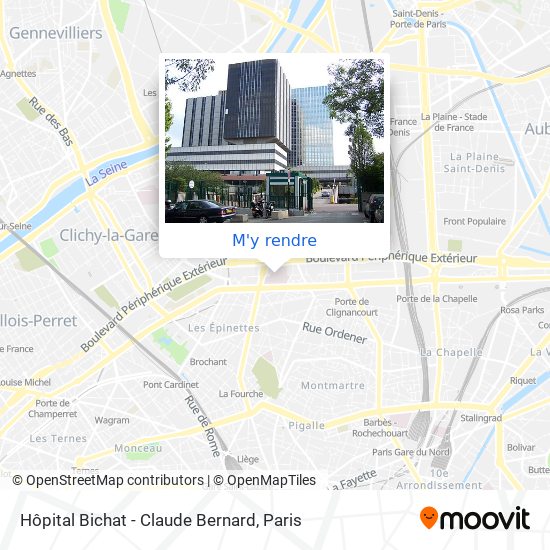 Hôpital Bichat - Claude Bernard plan