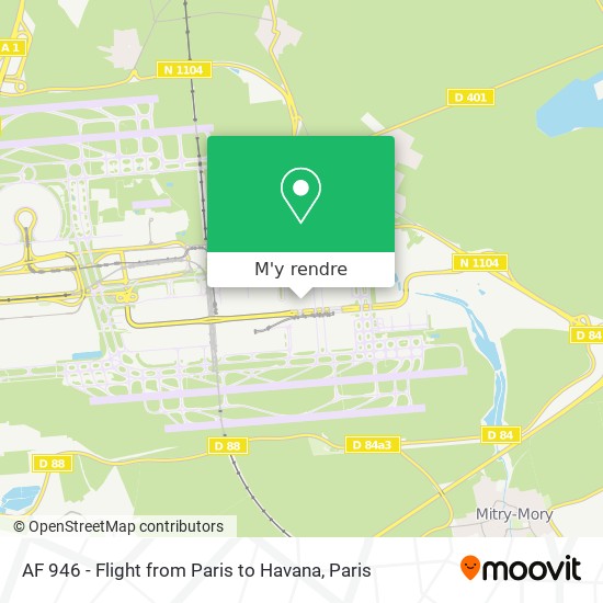 AF 946 - Flight from Paris to Havana plan