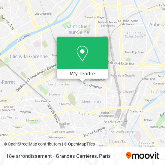 18e arrondissement - Grandes Carrières plan