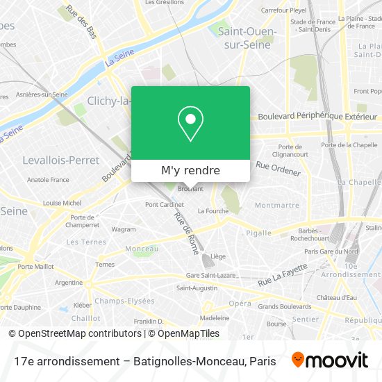 17e arrondissement – Batignolles-Monceau plan
