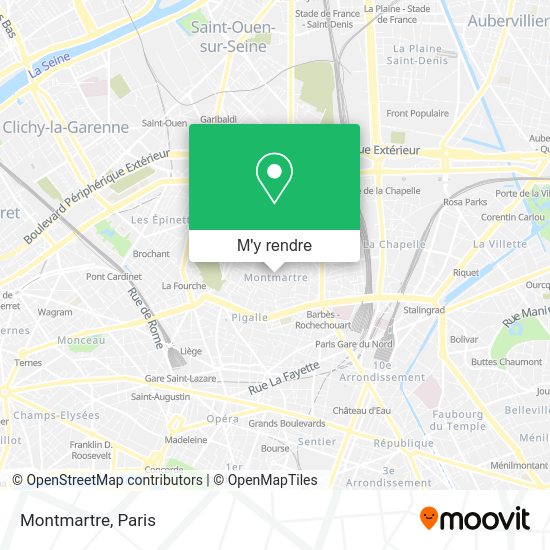 Comment aller à Montmartre à Paris en métro, bus, train, RER ou tram