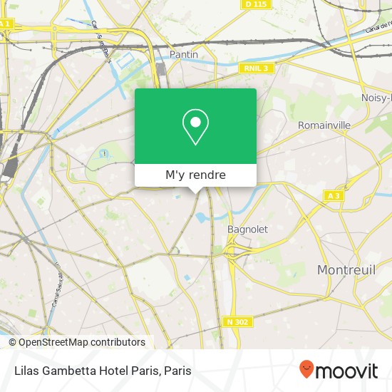 Lilas Gambetta Hotel Paris plan