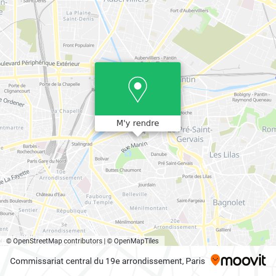 Commissariat central du 19e arrondissement plan