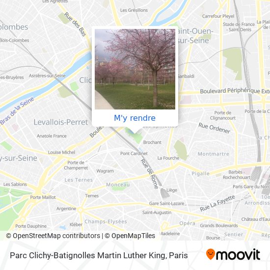Parc Clichy-Batignolles Martin Luther King plan
