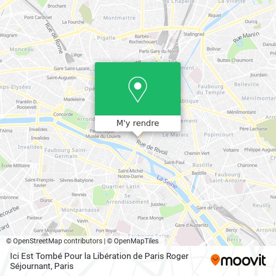 Ici Est Tombé Pour la Libération de Paris Roger Séjournant plan