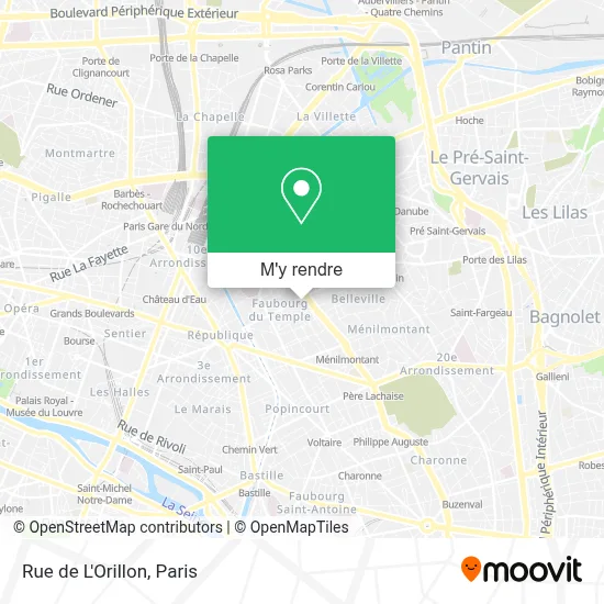 Rue de L'Orillon plan