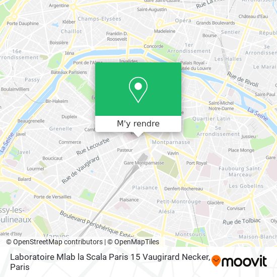 Laboratoire Mlab la Scala Paris 15 Vaugirard Necker plan