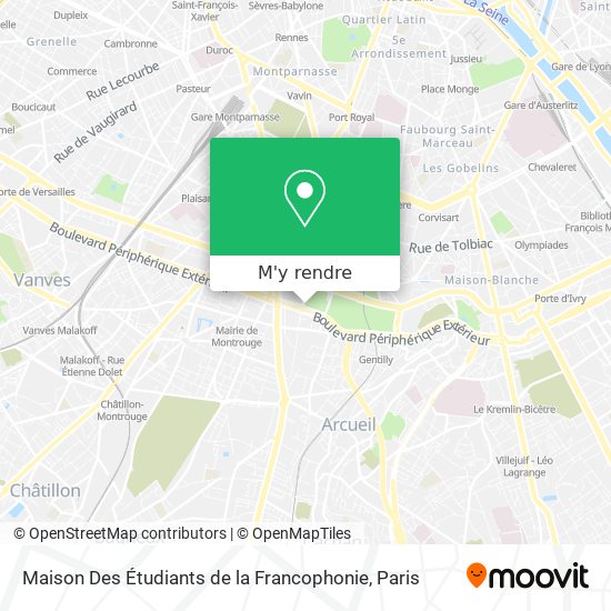 Maison Des Étudiants de la Francophonie plan