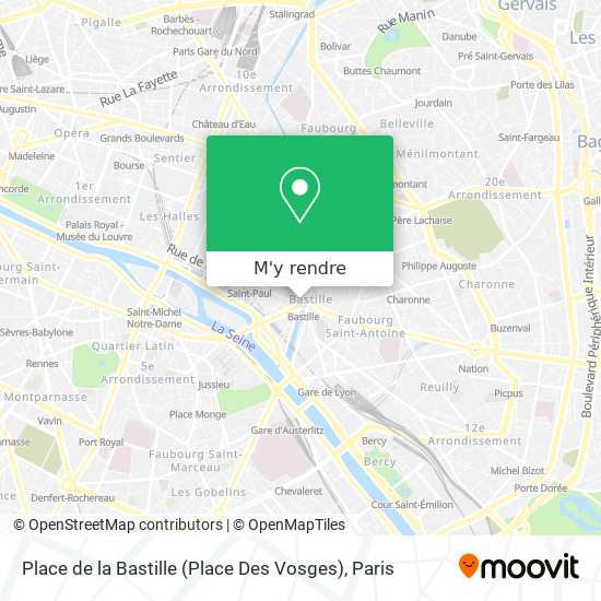 Place de la Bastille (Place Des Vosges) plan