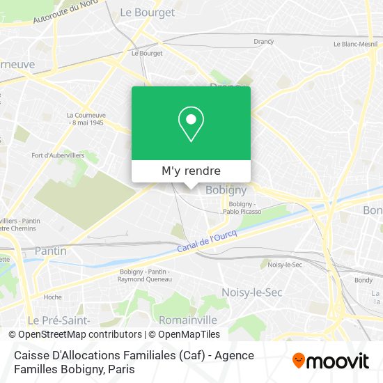 Caisse D'Allocations Familiales (Caf) - Agence Familles Bobigny plan