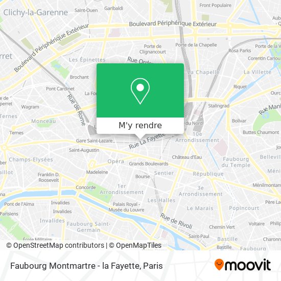 Faubourg Montmartre - la Fayette plan