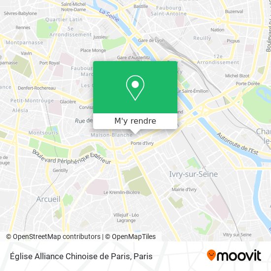 Église Alliance Chinoise de Paris plan