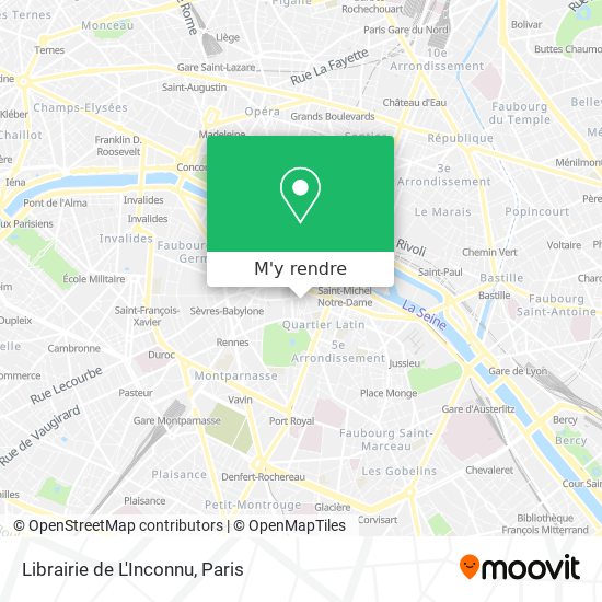 Librairie de L'Inconnu plan