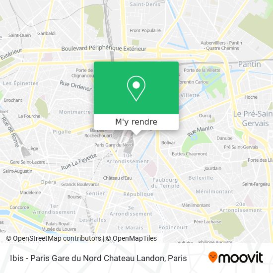 Ibis - Paris Gare du Nord Chateau Landon plan