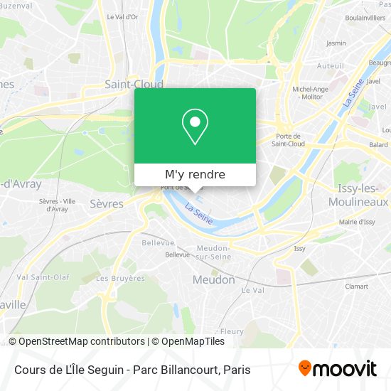 Cours de L'Île Seguin - Parc Billancourt plan