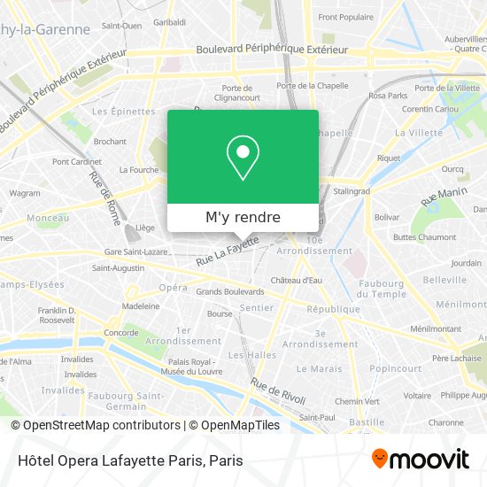 Hôtel Opera Lafayette Paris plan