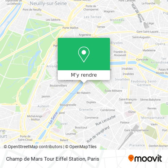 Champ de Mars Tour Eiffel Station plan