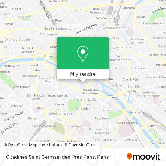 Citadines Saint Germain des Prés Paris plan