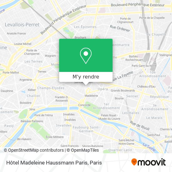 Hôtel Madeleine Haussmann Paris plan