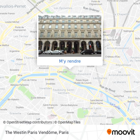 The Westin Paris Vendôme plan