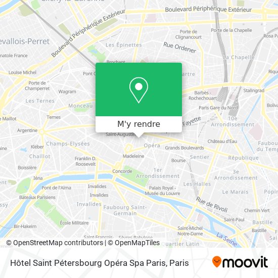 Hôtel Saint Pétersbourg Opéra Spa Paris plan