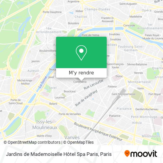 Jardins de Mademoiselle Hôtel Spa Paris plan