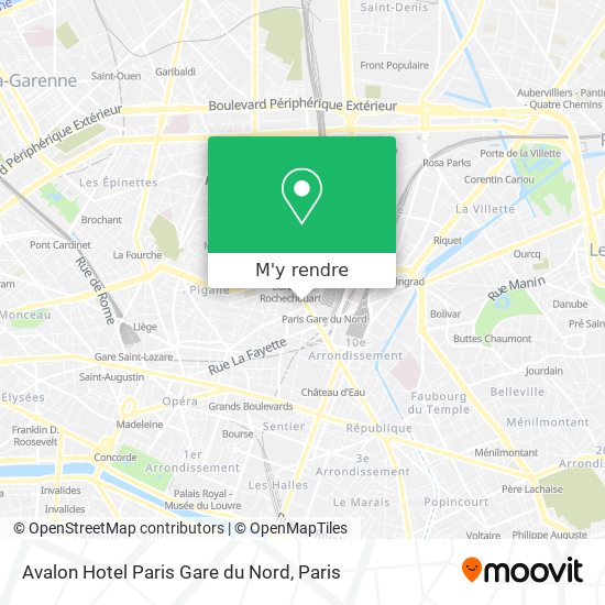 Avalon Hotel Paris Gare du Nord plan