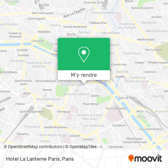 Hotel La Lanterne Paris plan