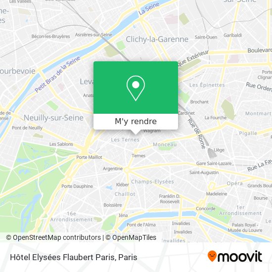 Hôtel Elysées Flaubert Paris plan