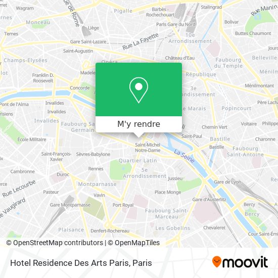 Hotel Residence Des Arts Paris plan