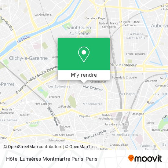 Hôtel Lumières Montmartre Paris plan