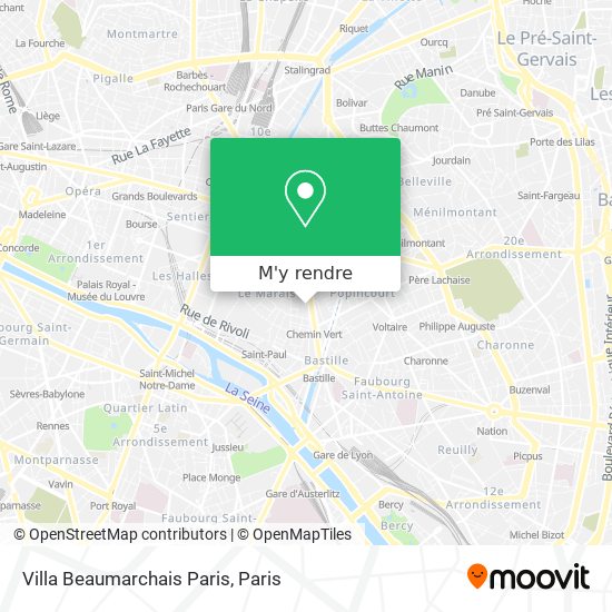 Villa Beaumarchais Paris plan