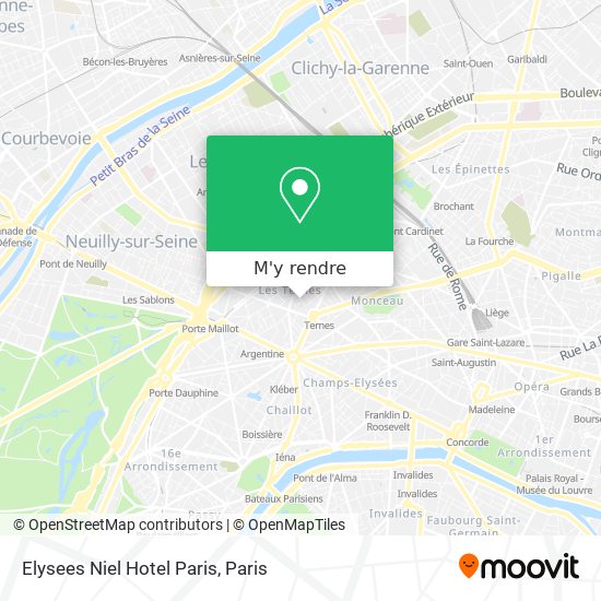 Elysees Niel Hotel Paris plan